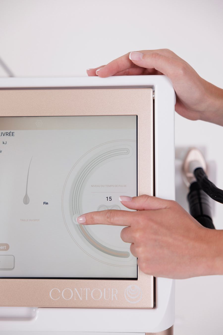 Écran de réglage du Clinical Skin Laser